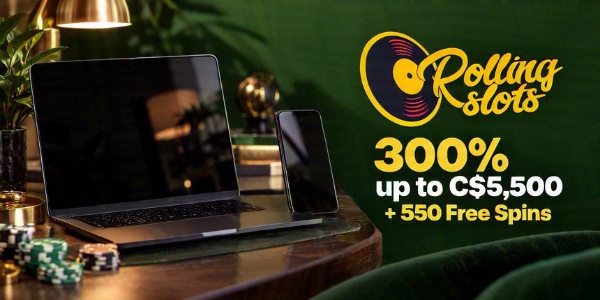 Mobile Casino Rolling Slots 300% up to C$5,500 + 550 Free Spins